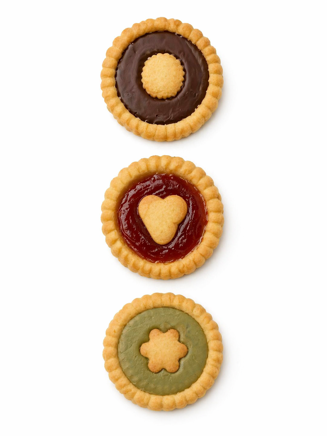 Crostatine Gluten Free Assortiti – Cioccolato, Confettura e Pistacchio